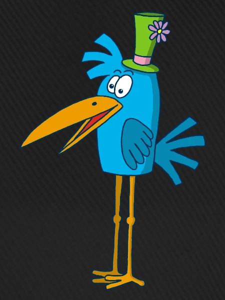Blauer Vogel und sein Hut