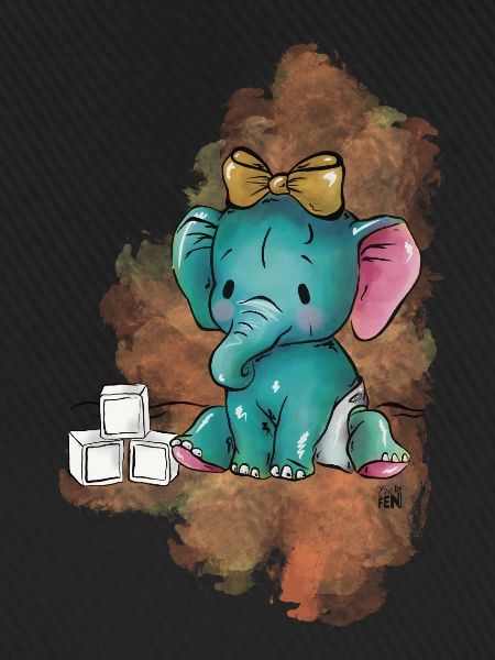 Elefant mit Würfeln