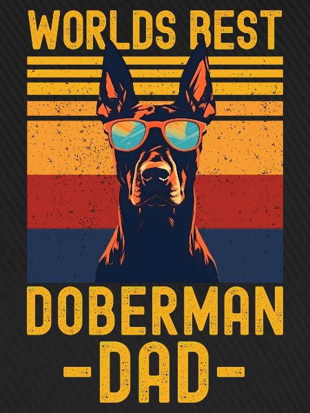 Dobermann mit sonnenbrille retro