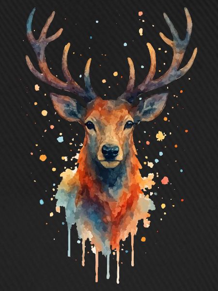 hirsch aquarell