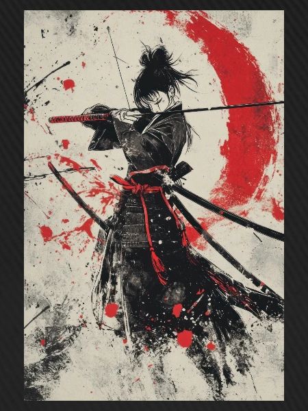Samurai-Geist in Rot und Schwarz