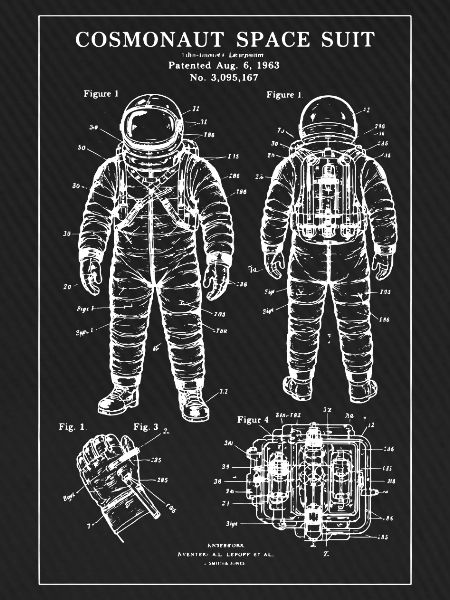 Kosmonauten-Raumanzug-Bauplan