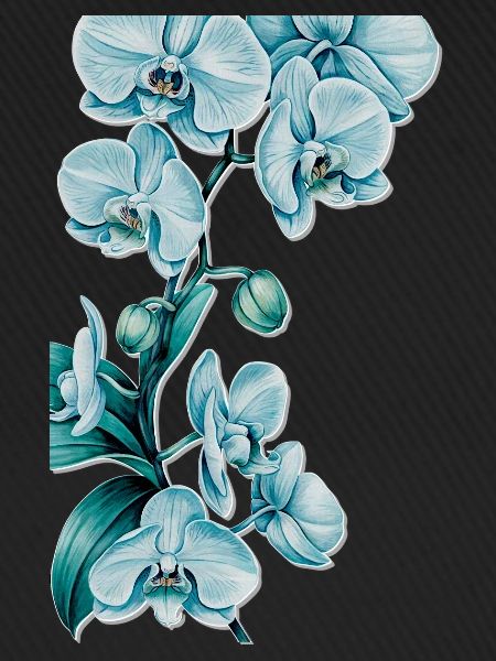 Blau Orchideen Druck