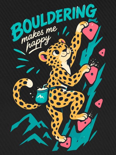 Bouldering Makes Me Happy Leopard Bouldern