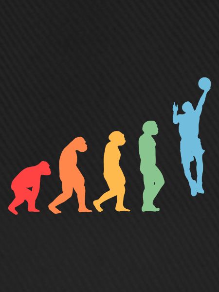 Basketballspieler Evolution Basketball