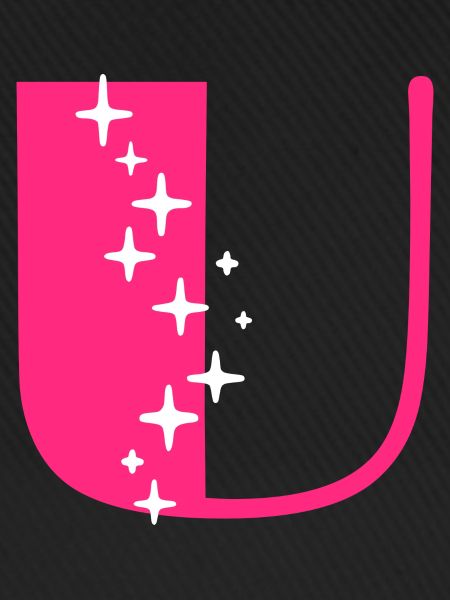 Buchstabe U Glitzer