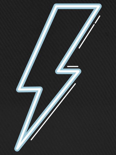 Neon blue flash light