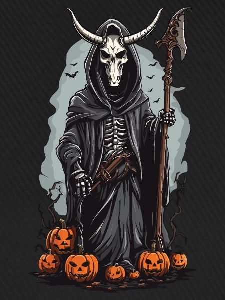 Sensenmann Halloween Dämonischer Druide Design