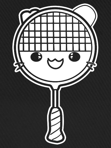 Badmintonschläger Comic Stil