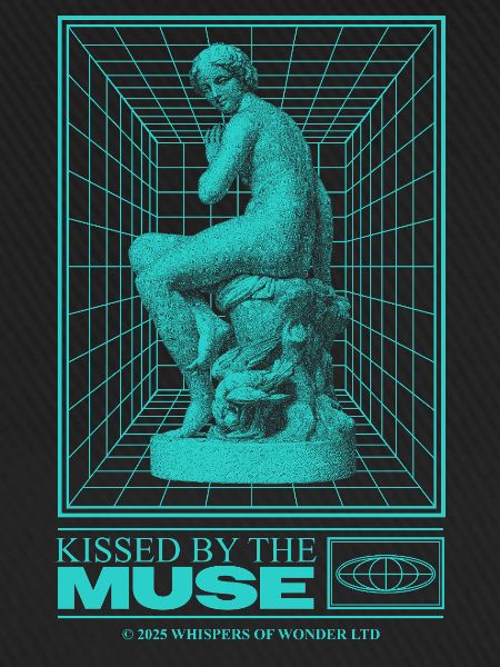 Neon-Statue im Cyberraum