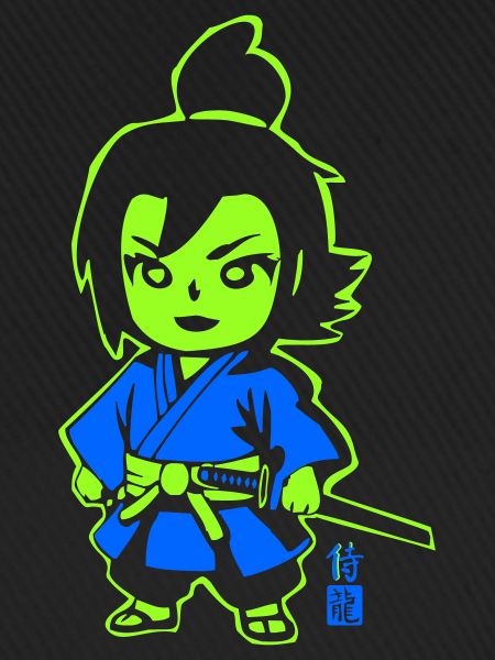 Neon Ninja-Chibi im Kimono