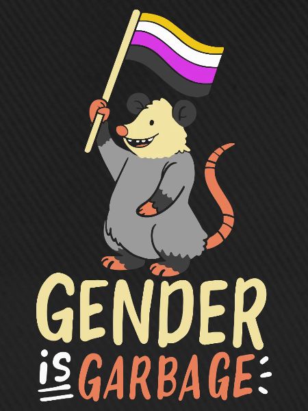 Gender Is Garbage Pride Opossum Design