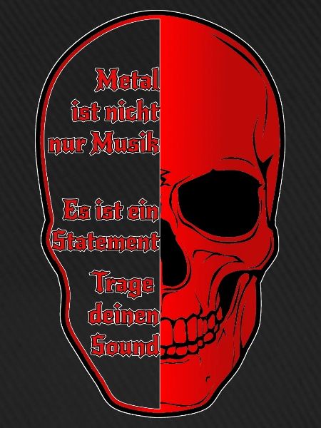 Halbskull Metal-Statement Rot Schwarz