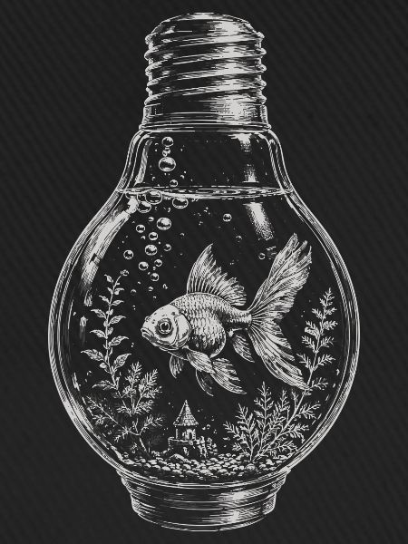 Glühbirnen-Goldfisch-Terrarium