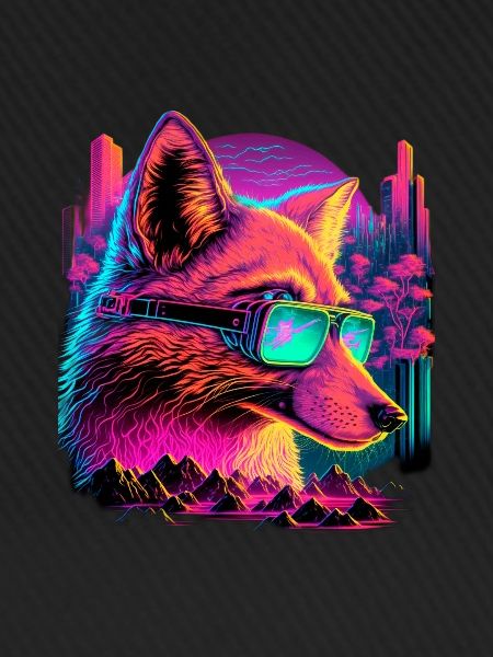 Retro Futuristic Synthwave Fox