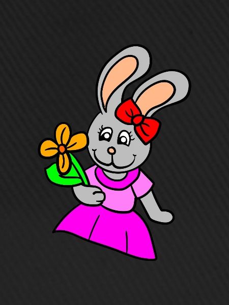 Hasenmädchen mit Kleid