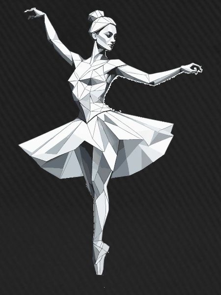 Low Poly Ballerina - Ballett Design