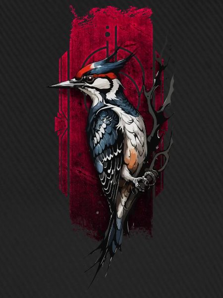 Lebhafter Spechtvogel