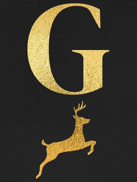 Buchstabe g goldener Hirsch - Geschenkidee