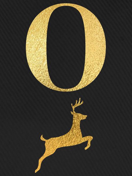 Buchstabe o goldener Hirsch - Geschenkidee