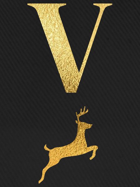 Buchstabe v goldener Hirsch - Geschenkidee