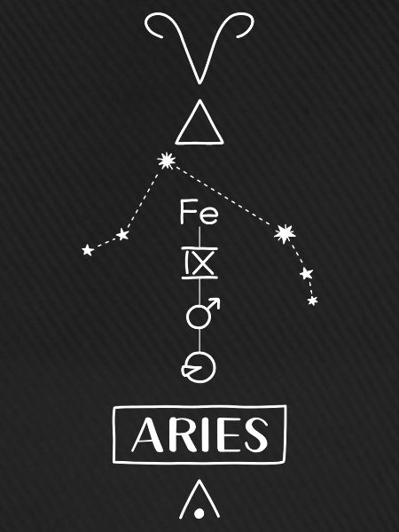 Aries - Widder Sternzeichen - weiss