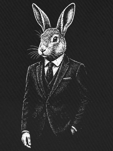 Eleganter Hase im Anzug