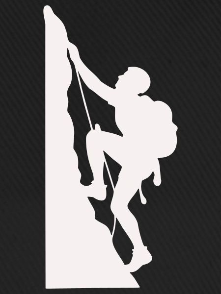 Klettersilhouette am Felsen