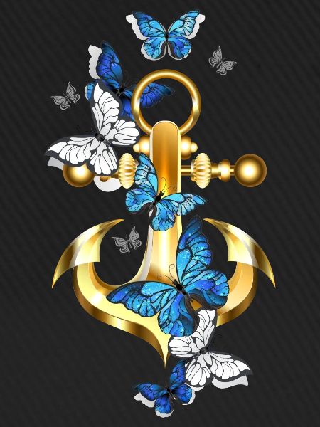 Anker mit Schmetterling-Maritim