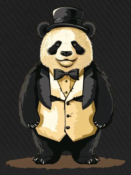 Niedlicher Panda im Frack