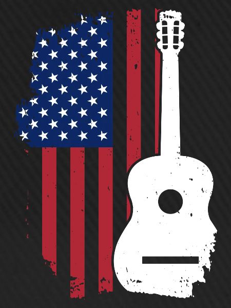 USA Flagge Gitarre