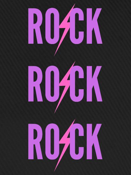 ROCK Drei lila Logos