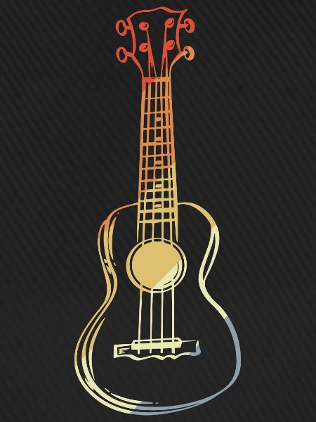 Ukulele Skizze Retro Style