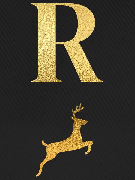 Buchstabe r goldener Hirsch - Geschenkidee