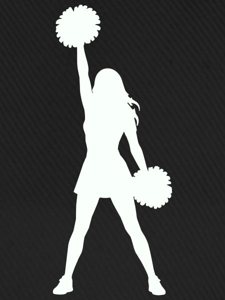 Cheerleader Silhouette mit Pomponen