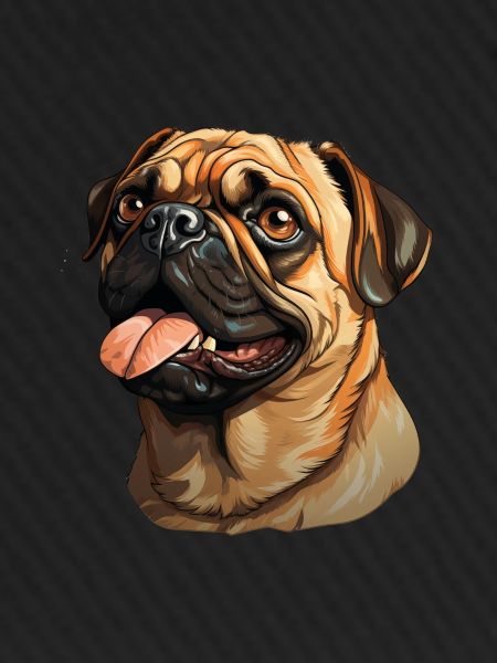 Treu blickender Mops Kopf