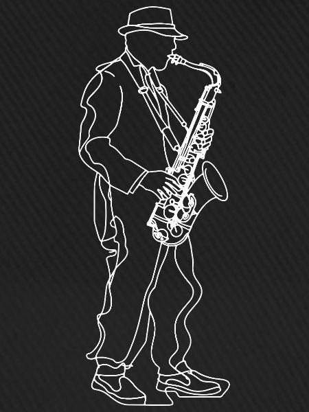 Saxophonspieler Zeichnung