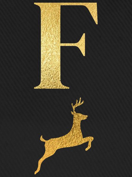 Buchstabe f Goldener Hirsch - Geschenkidee