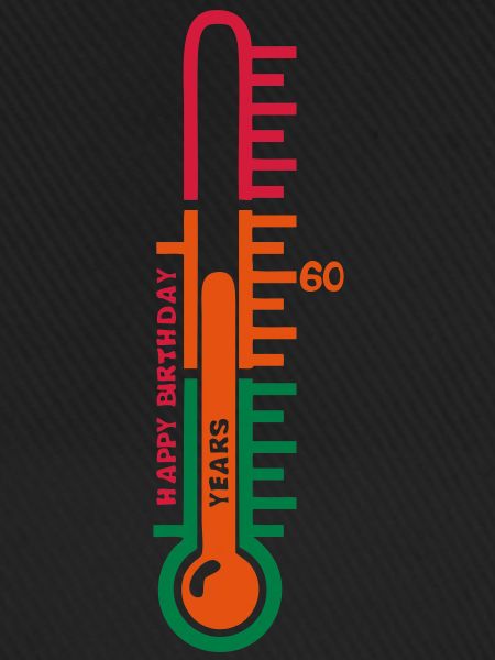 60 Jahre Jubiläum Thermometer Geburt