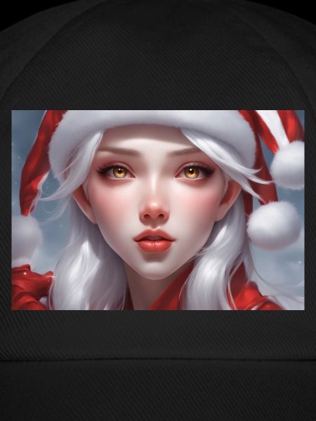 Verträumte Weihnachtsmannfrau