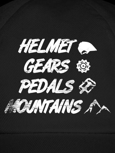 Helmet Gears Pedals Mountains