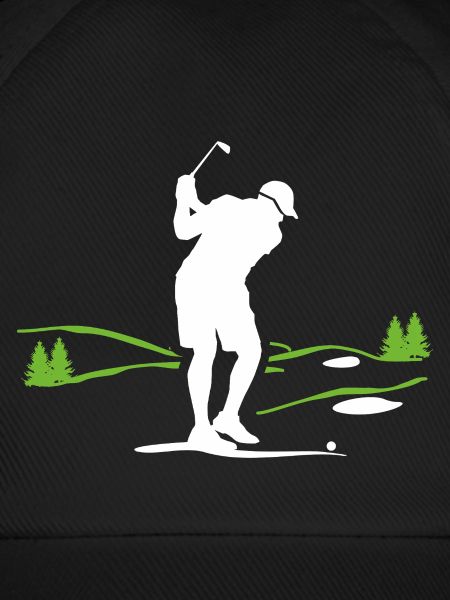 Golfer Silhouette auf Grünlandschaft