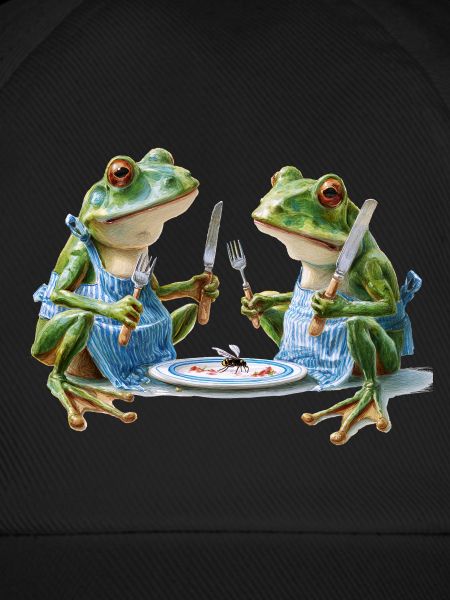 Zwei Froschköche beim Abendessen
