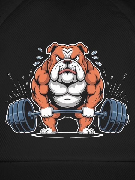 Kraftbulldogge beim Heben