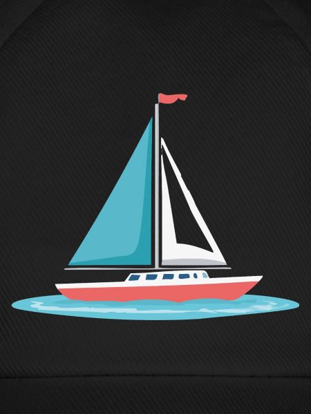 Segelboot Grafik in Mint & Rot