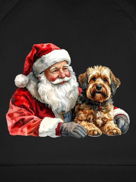 Weihnachtsmann und Hund Aquarell