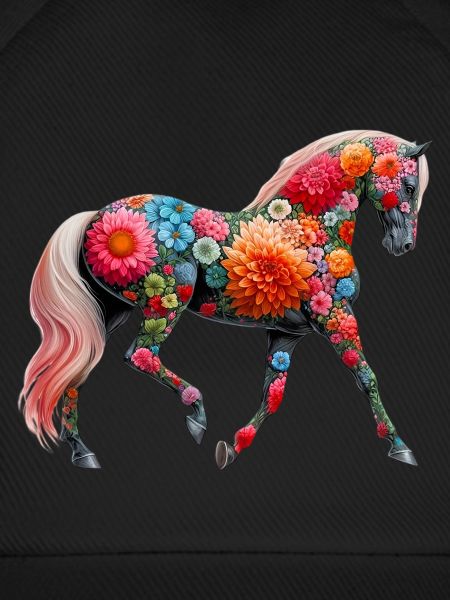 Pferd mit Blumen geschmückt