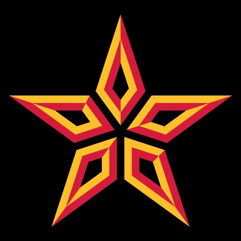 Star Design (Five-Pointed / Yellow Red)