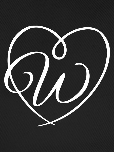 Letter W Calligraphy Heart