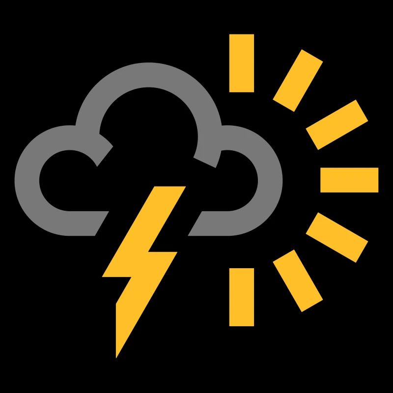 Wettersymbol Donner Blitz grau Wolke Sonne